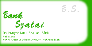 bank szalai business card