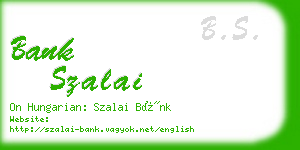 bank szalai business card